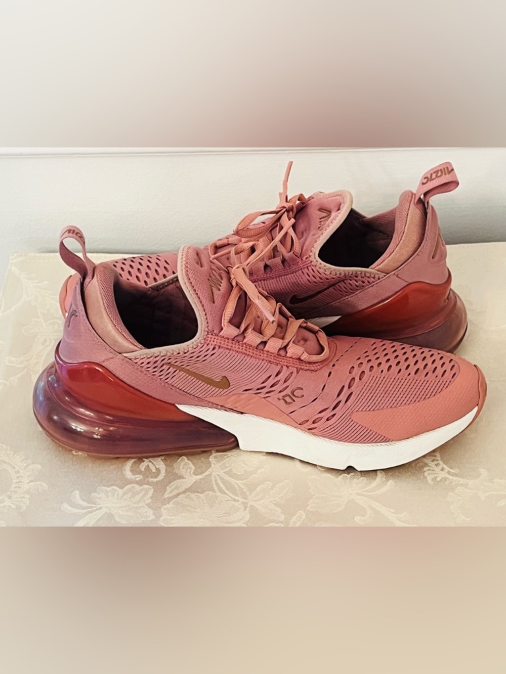 Nike Air Max 270 Rust Pink Running Women Sneakers BQ0969-600 - Sz 10 EUC - Picture 10 of 15